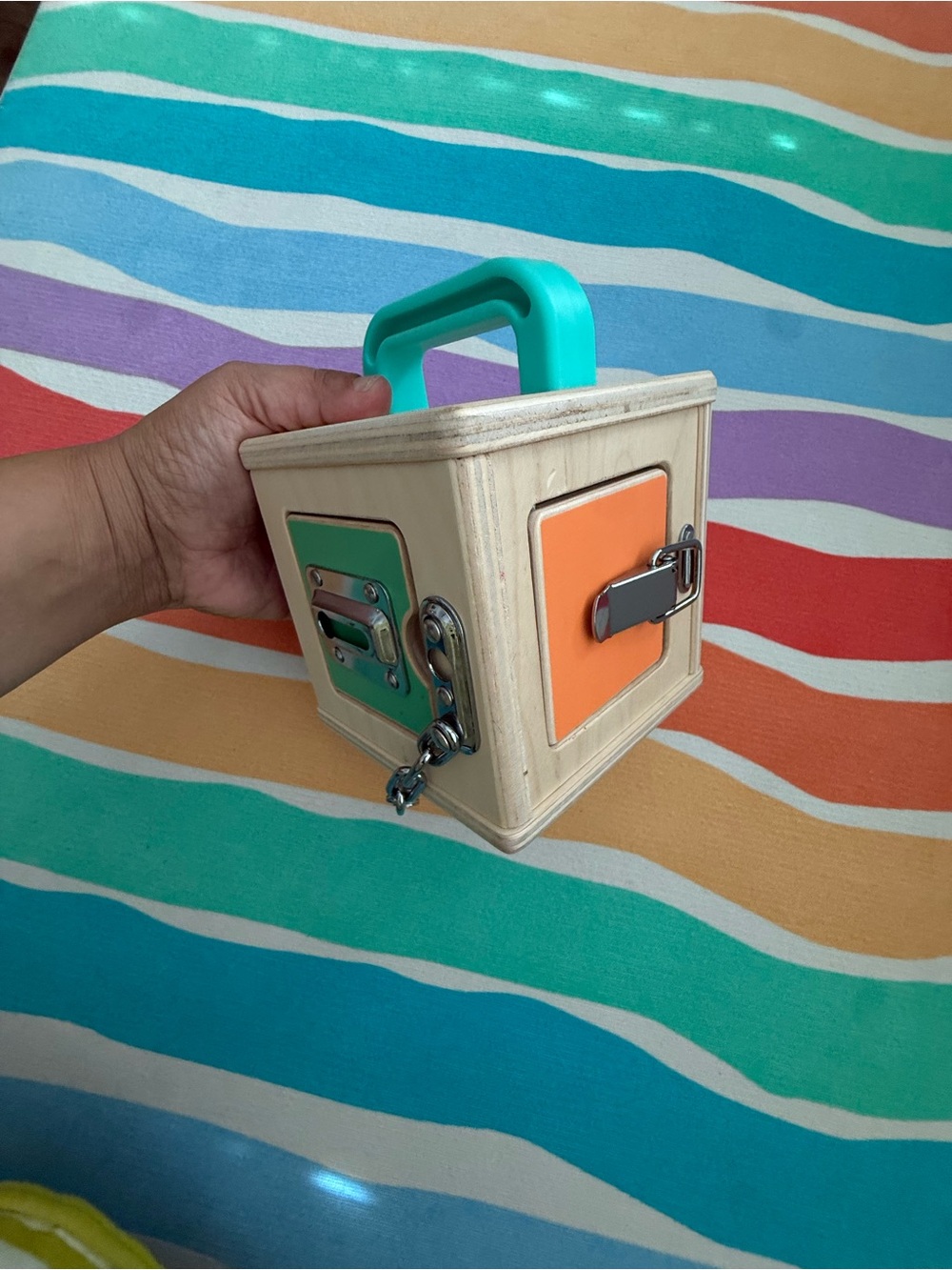 Wooden Lock Box Toy - Educational Fine Motor Activity - Picture 2 of 4